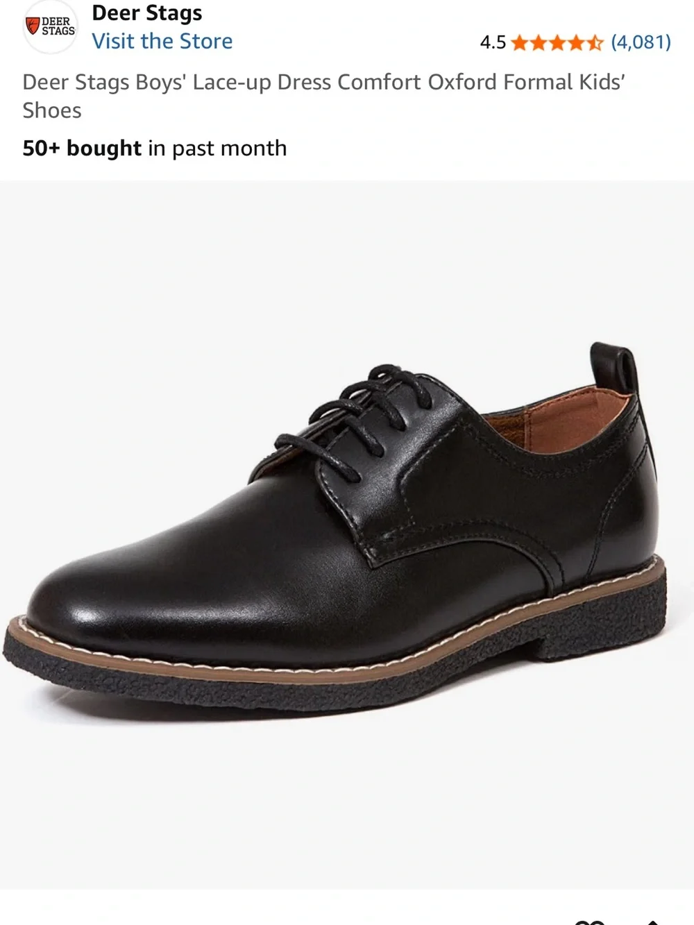 Deer Stags boys Black Lace-Up Oxford Dress Shoes Worn Once
